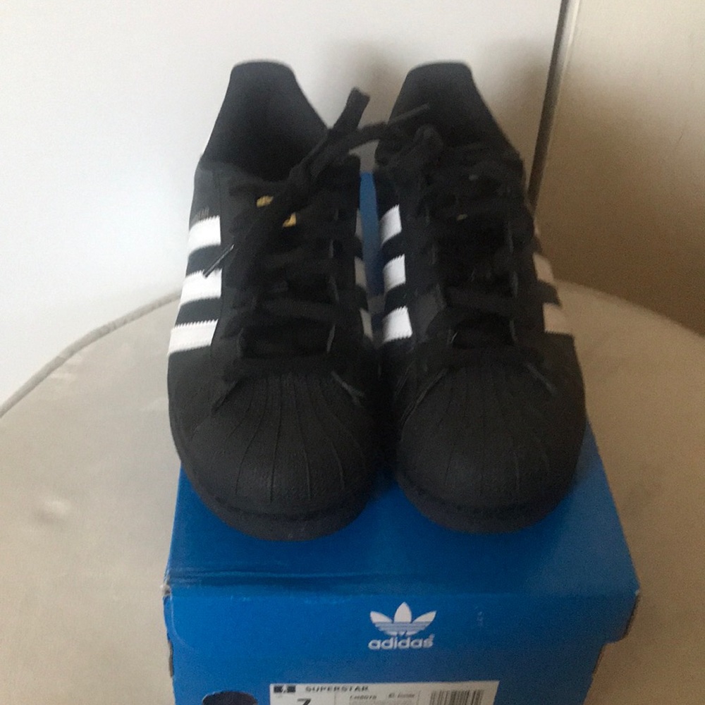 Adidas black with white stripes